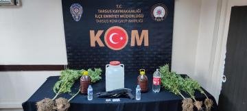TARSUS’TA SAHTE İÇKİ ÜRETEN EVE BASKIN YAPILDI